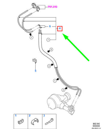 new ford ranger mk2 front axle hub lock control vacuum hose 4878470 original