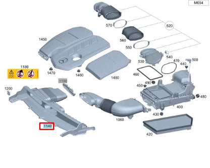 NEW MERCEDES-BENZ GLC X253 ENGINE COLD AIR INTAKE A2535003200 ORIGINAL