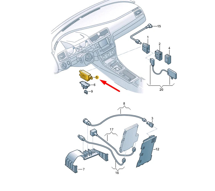 NEW VOLKSWAGEN GOLF MK7 VOLTAGE CONVERTER 5G0035954 ORIGINAL