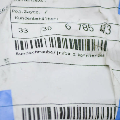 NEW BMW 1 E81 REAR AXLE CARRIER BOLT SCREW 33306785433 ORIGINAL