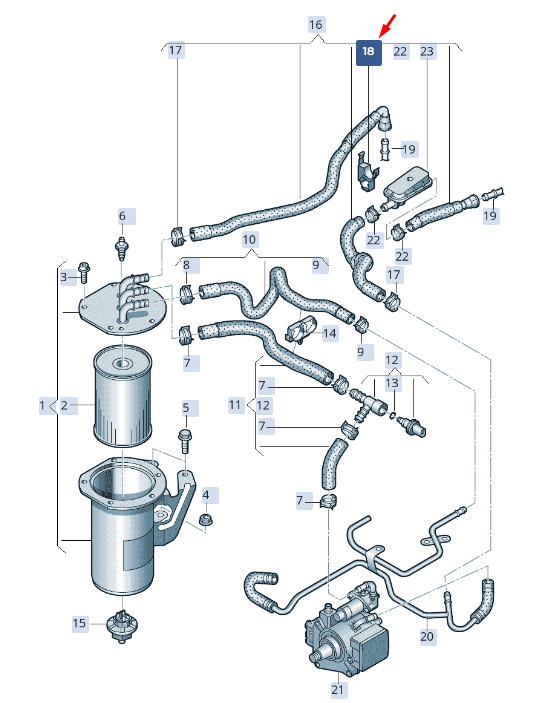 new skoda superb mk3 fuel line retainer 5wa130325 original