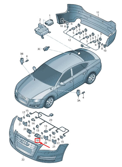 NEW AUDI A7 SPORTBACK 4G FRONT LEFT PARKING SENSOR BRACKET 4G8919267C ORIGINAL