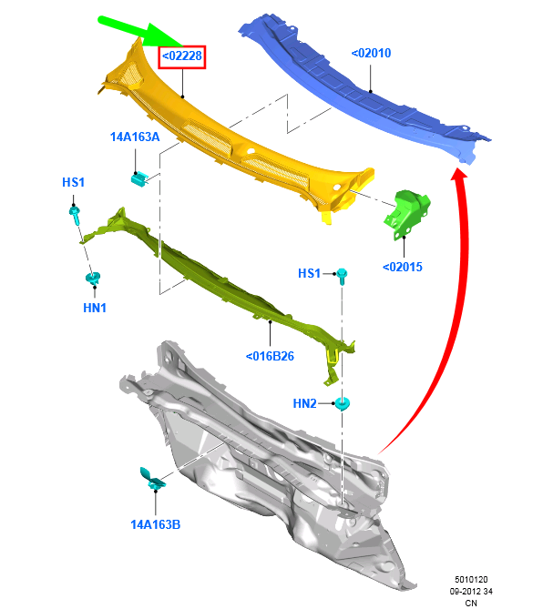 new ford fiesta mk6 wt cowl top grille lhd 1686784 8a61-a02216-ae original