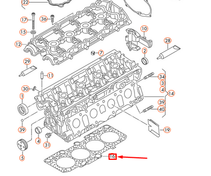 NEW AUDI A3 SPORTBACK 8PA CYLINDER HEAD GASKET 06F103383J ORIGINAL