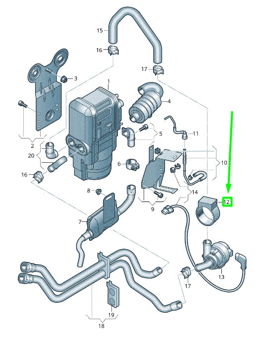 NEW VOLKSWAGEN PASSAT B8 3G AUXILIARY HEATER SUPPORT 5Q0815689 ORIGINAL