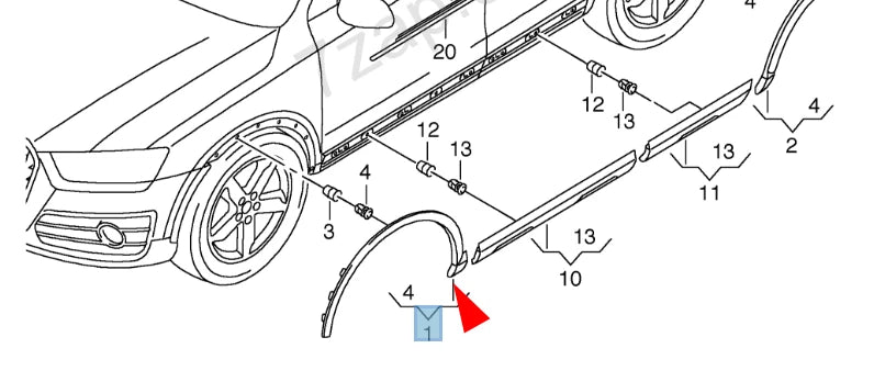 NEW AUDI Q3 8U FRONT LEFT WHEEL ARCH COVER 8U0853717AGRU