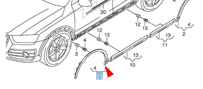 NEW AUDI Q3 8U FRONT LEFT WHEEL ARCH COVER 8U0853717AGRU
