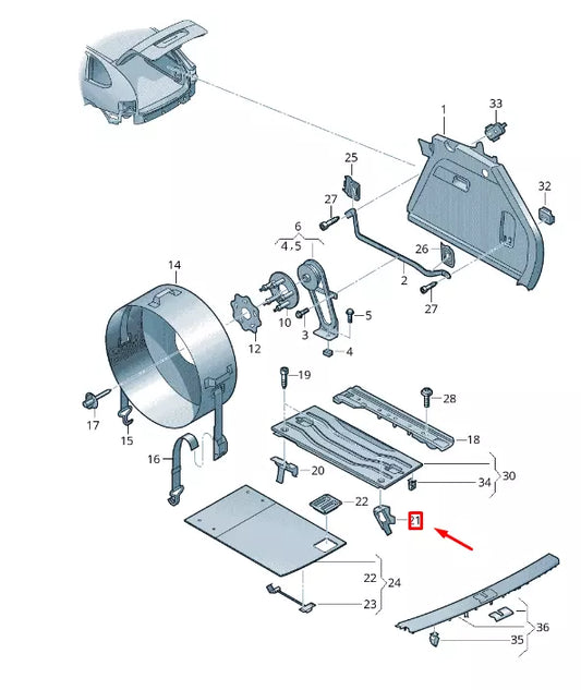 NEW VW TOUAREG 7P MK2 REAR SPARE WHEEL BRACKET 7P5810386