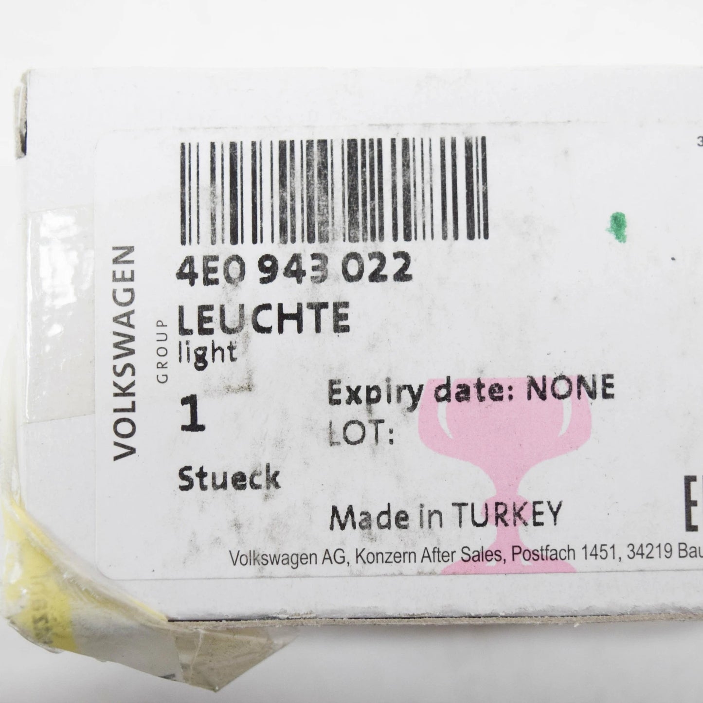 NEW AUDI A8 D3 REAR RIGHT LICENSE PLATE LIGHT 4E0943022 ORIGINAL