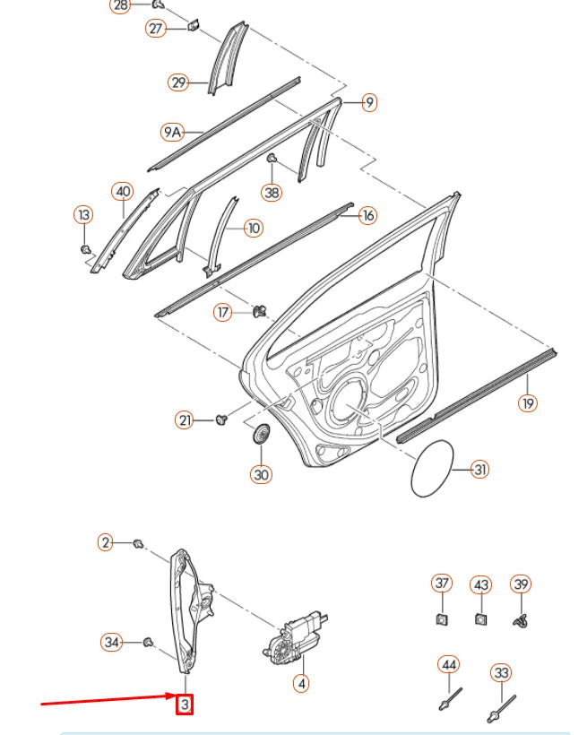 NEW VOLKSWAGEN GOLF MK5 REAR LEFT DOOR WINDOW REGULATOR 1K9839461A ORIGINAL