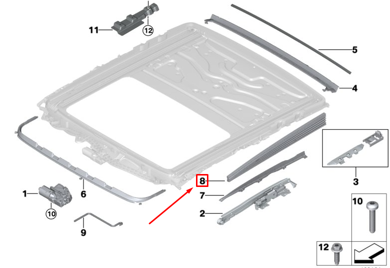 new bmw 7 g11 sunroof rubber boot 54107181951 original