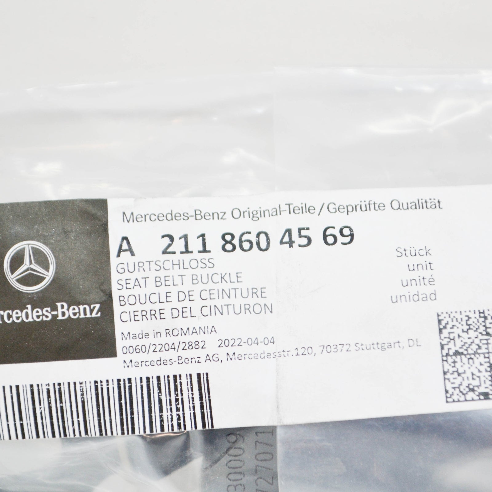 NEW MERCEDES-BENZ E W211 REAR LEFT SEAT BUCKLE A2118604569 ORIGINAL