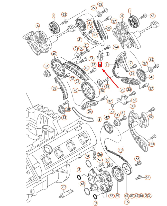 NEW AUDI A4 B7 TIMING CHAIN TENSIONER 079109218D