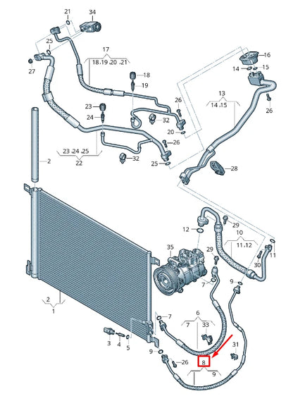 NEW AUDI Q7 4M A/C REFRIGERANT LINE 4M0816741CM ORIGINAL