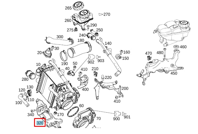 NEW MERCEDES-BENZ A W177 CHARGE AIR COOLING LEFT HOLDER A1770904100 ORIGINAL
