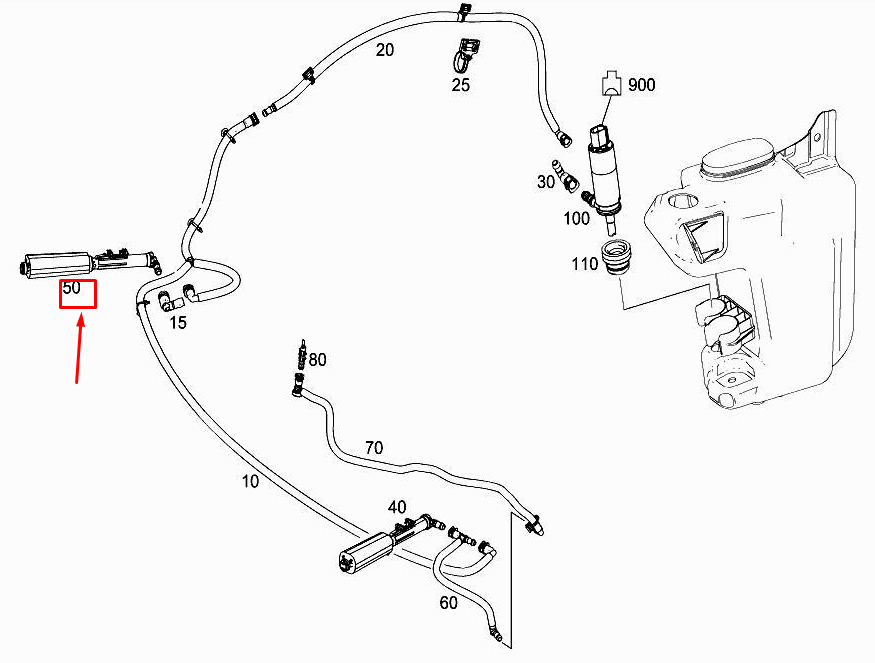 NEW MERCEDES-BENZ SL R231 FRONT RIGHT HEADLAMP WASHER NOZZLE A2318600247