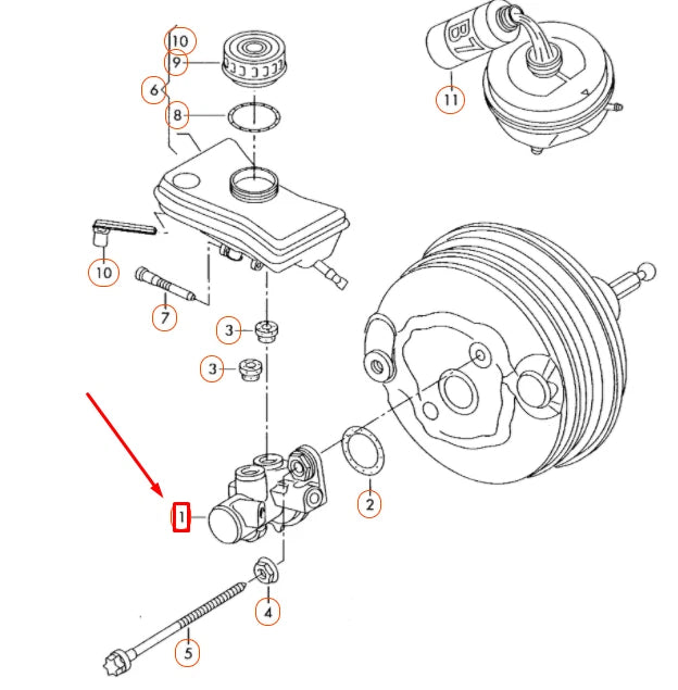 NEW AUDI A4 B7 BRAKE MASTER CYLINDER 4B3611021 ORIGINAL