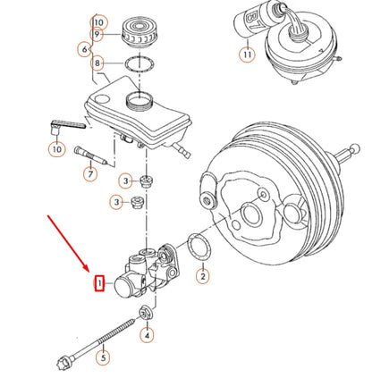 NEW AUDI A4 B7 BRAKE MASTER CYLINDER 4B3611021 ORIGINAL