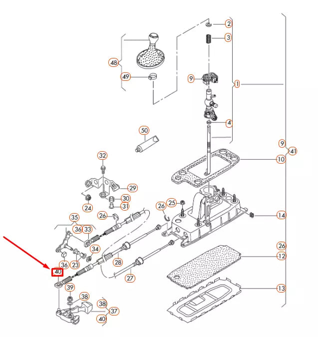 NEW AUDI A1 8X SELECTOR MECHANISM BOWDEN CABLE CATCH 1K0711761B ORIGINAL