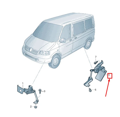 NEW VW TRANSPORTER VI T6 SG REAR RIGHT LEVEL SENSOR WITH POLES 7E0941274