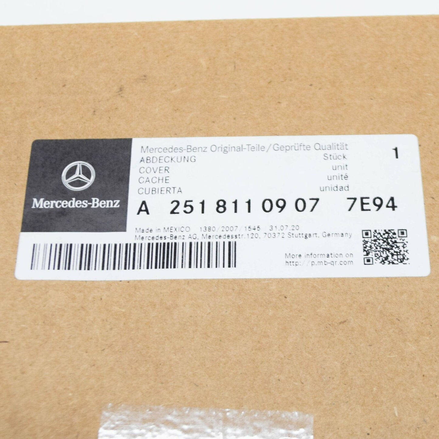 NEW MB ML W164 INTERIOR REAR VIEW MIRROR COVER A25181109077E94 ORIGINAL