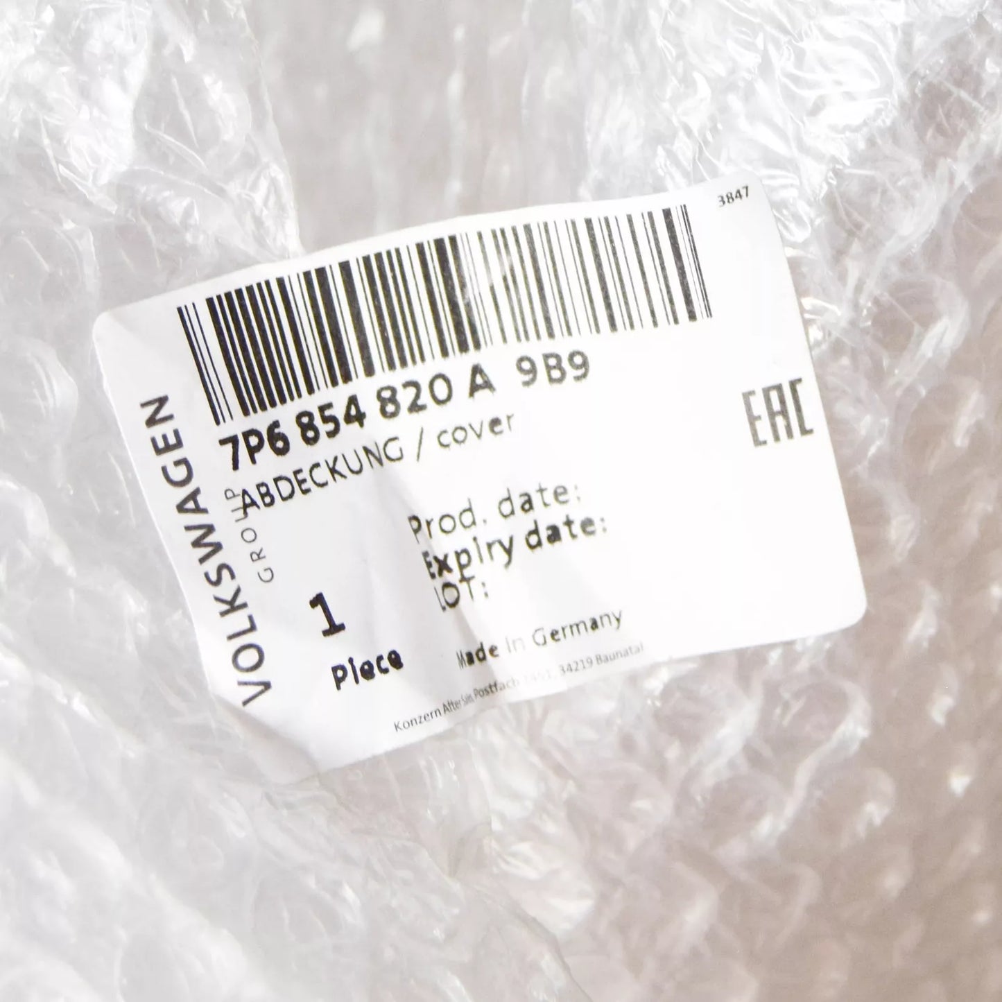 NEW VOLKSWAGEN TOUAREG 7P R LINE REAR RIGHT WHEEL COVER 7P6854820A9B9 ORIGINAL