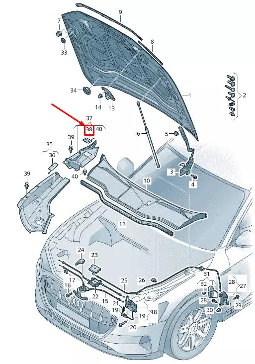NEW AUDI E-TRON GEN EMERGENCY RELEASE COVER 4KE821943