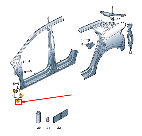 new vw id.4 e21 right lower fender bracket 11a810334 original