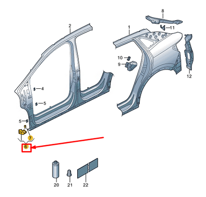 new vw id.4 e21 right lower fender bracket 11a810334 original