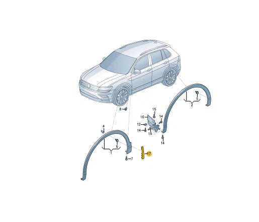 NEW VW TIGUAN AD FRONT RIGHT FENDER WHEEL COVER TRIM 5NA854960GRU