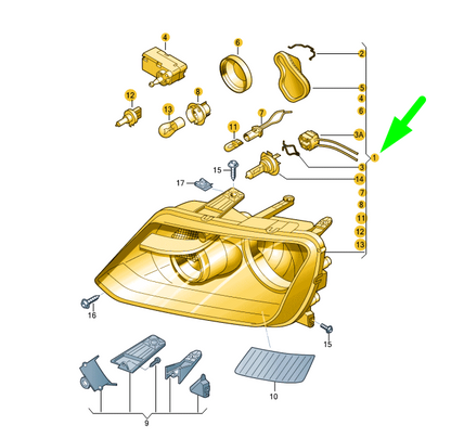 new volkswagen amarok front right headlight rhd 2h2941016l original