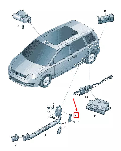 NEW VW SHARAN 7N LEFT SLIDING DOOR COVER CAP 7N0937587