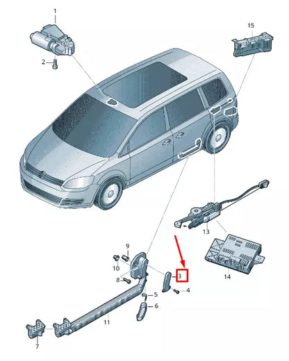 NEW VW SHARAN 7N LEFT SLIDING DOOR COVER CAP 7N0937587