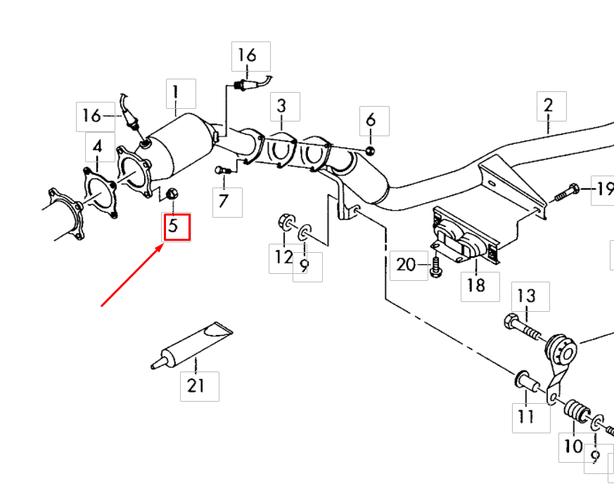 new vw beetle 9c catalytic converter seal self-locking nut n90369001 original