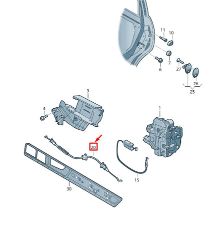 NEW VW TOUAREG 7P MK2 FRONT DOOR INNER ACTUATOR BOWDEN CABLE 7P6837085C