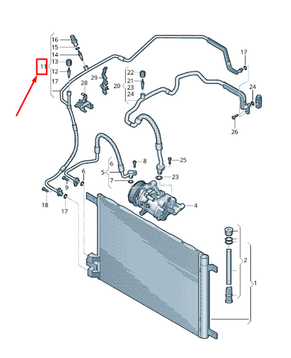 new vw t-cross c1 a/c refrigerant line lhd 2q1820741d original