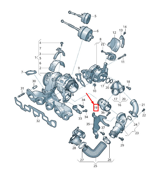 new vw tiguan ad turbocharger connecting pipe 03n253367 original