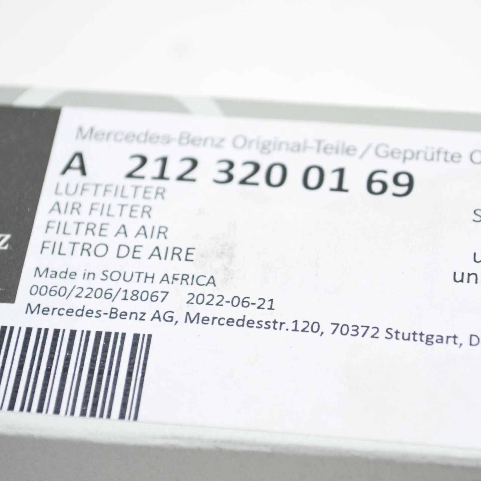 NEW MERCEDES-BENZ GLE W166 AIR INTAKE FILTER A2123200169 ORIGINAL