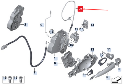 new bmw x3 f25 front outside door handle bowden cable 51217319349 original