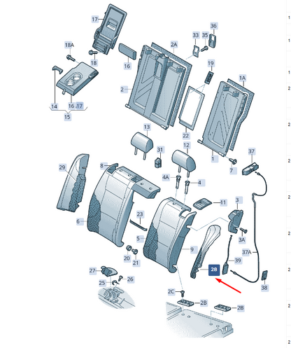 new skoda superb mk3 rear left seat side cushion pads 3v0885701alurl original