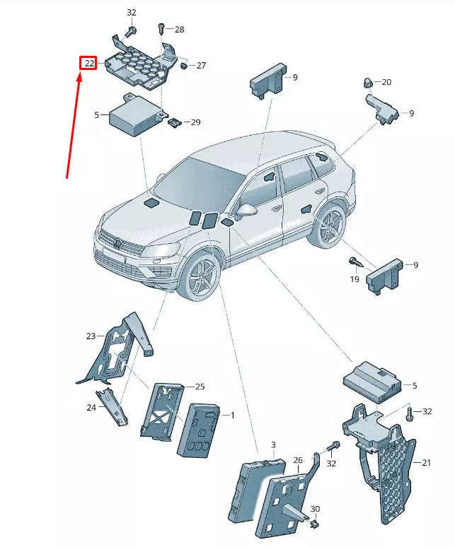 NEW VW TOUAREG 7P MK2 DIAGNOSIS INTERFACE RETAINER RHD 7P0907333A