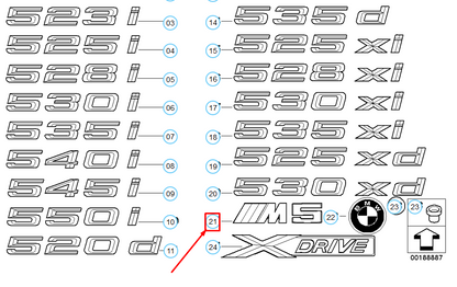 new bmw 5 e60 m5 rear trunk lid m5 emblem 51147898126 original