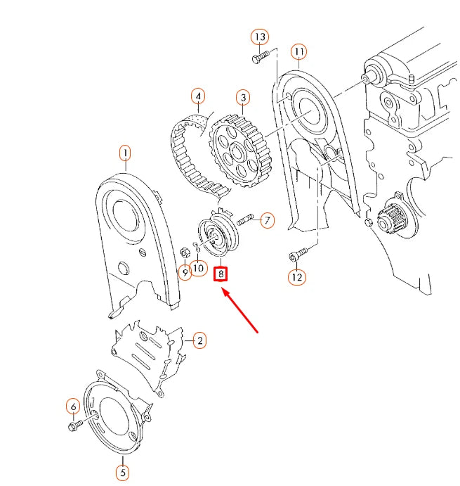 NEW AUDI A3 8P TOOTHED BELT TENSIONING ROLLER 06A109479F