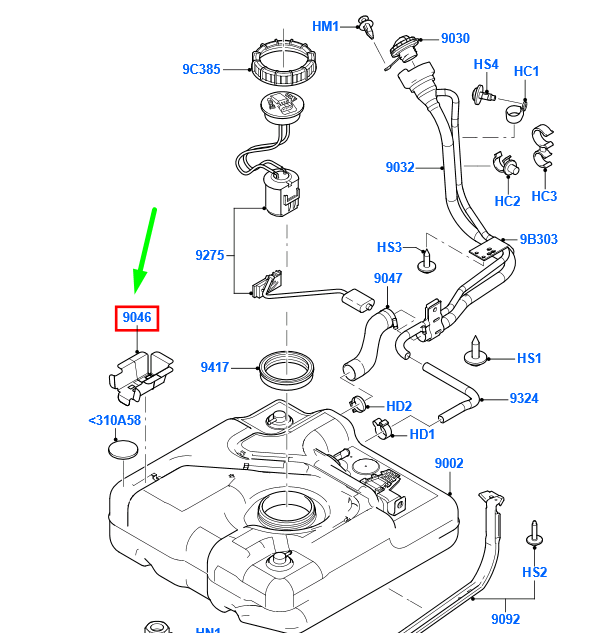 new ford transit connect mk1 front fuel tank bracket 4638398 original