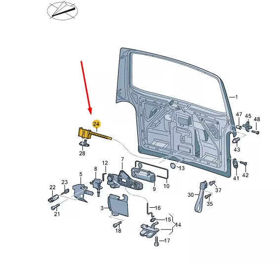NEW VW TRANSPORTER VI T6 REAR LID ACTUATOR 7E5827611
