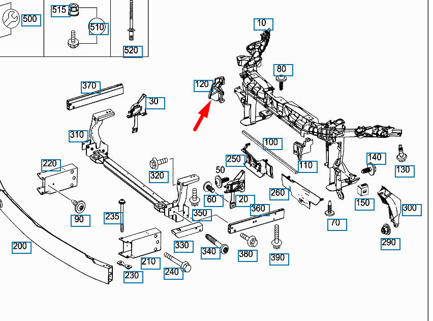 NEW MERCEDES-BENZ B-CLAS W246 RADIATOR RIGHT SUPPORT A2465050830 ORIGINAL