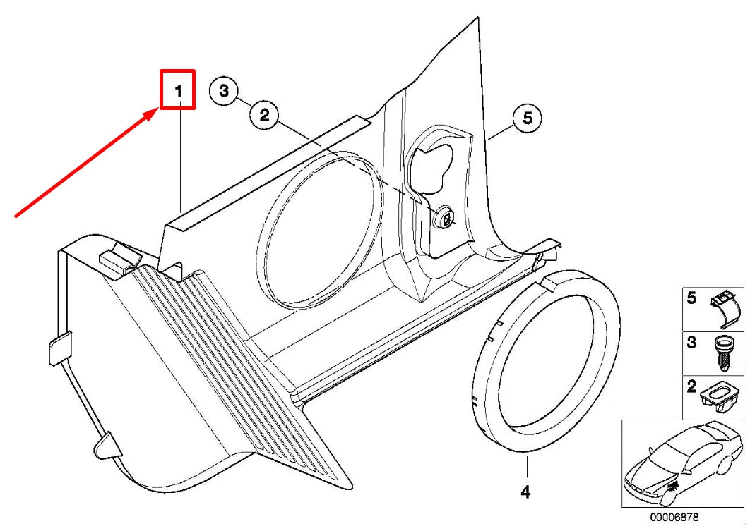 NEW BMW 3 COMPACT E36 FRONT RIGHT LATERAL TRIM PANEL 51438399856 8399856