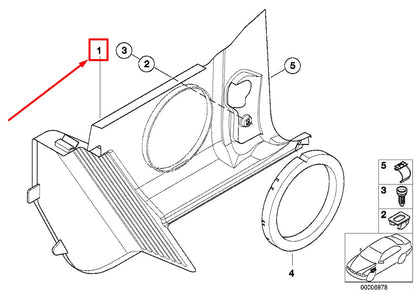NEW BMW 3 COMPACT E36 FRONT RIGHT LATERAL TRIM PANEL 51438399856 8399856