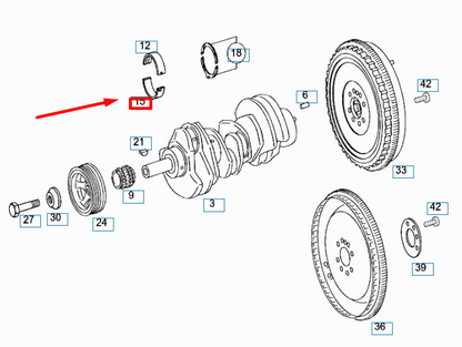 NEW MERCEDES-BENZ ML W164 CRANKSHAFT MAIN BEARING LOWER A642033080254 ORIGINAL