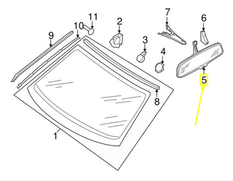 NEW AUDI A4 8K B8 INTERIOR REAR VIEW MIRROR 4F0857511AAZ62 ORIGINAL